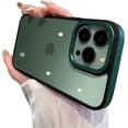 thumbnail image 1 of Ultra Clear Metal Camera Leather Frame Acrylic Case Compatible with iPhone Case (iPhone 14 Pro Max,Green), 1 of 8