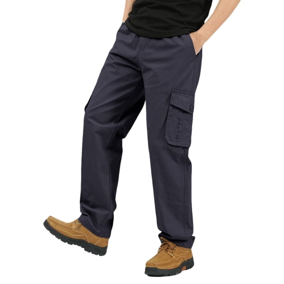 Ultra Comfort Fit Cargo Pants for Men with 5 Practical Pockets, Daily Wear Cotton Cargopants for Casual and Outdoor Activities,Dark Gray,M