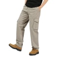 thumbnail image 1 of Ultra Comfort Fit Cargo Pants for Men with 5 Practical Pockets, Daily Wear Cotton Cargopants for Casual and Outdoor Activities,Light Gray,L, 1 of 6