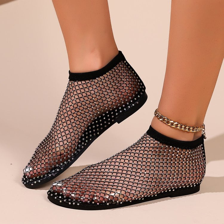 Mesh Contrast Flat Slip-Ons
