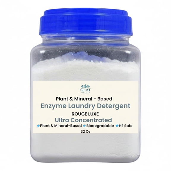Ultra-Concentrated Enzyme Laundry Detergent - Rouge Luxe | Plant & Mineral-Based, Stain Remover, Odor Eliminator | Safe for Sensitive Skin, Biodegradable, HE Compatible | 32 oz