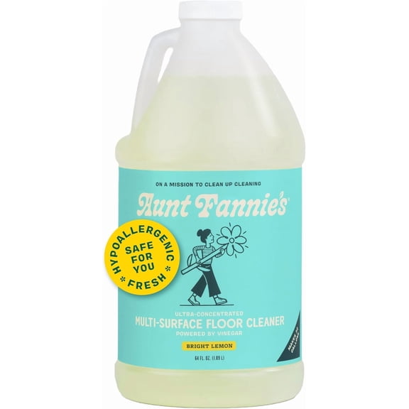 Ultra Concentrated Floor Cleaner Vinegar Wash, Multi-Surface Solution For Mopping, Value Size, Bright Lemon Scent, 64 oz