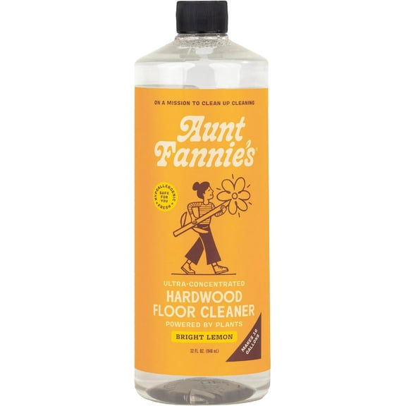 Ultra Concentrated Hardwood Floor Cleaner, Vinegar-Free Plant Based Hardwood Floor Cleaner for Mopping, Bright Lemon Scent, 32 oz. (Pack of 1)