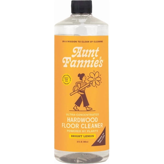 Ultra Concentrated Hardwood Floor Cleaner, no vinegar plant-based hardwood floor cleaner, for mopping, bright lemon scent, 32 ounces (1 pack)
