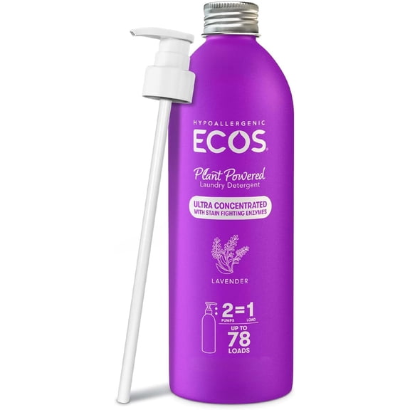 Ultra Concentrated Liquid Laundry Detergent, Sustainable Aluminum Bottle, Up to 78 Washer Loads - Hypoallergenic Laundry Soap - High Efficiency & Standard Machine Washing - Lavender, 16 Fl Oz