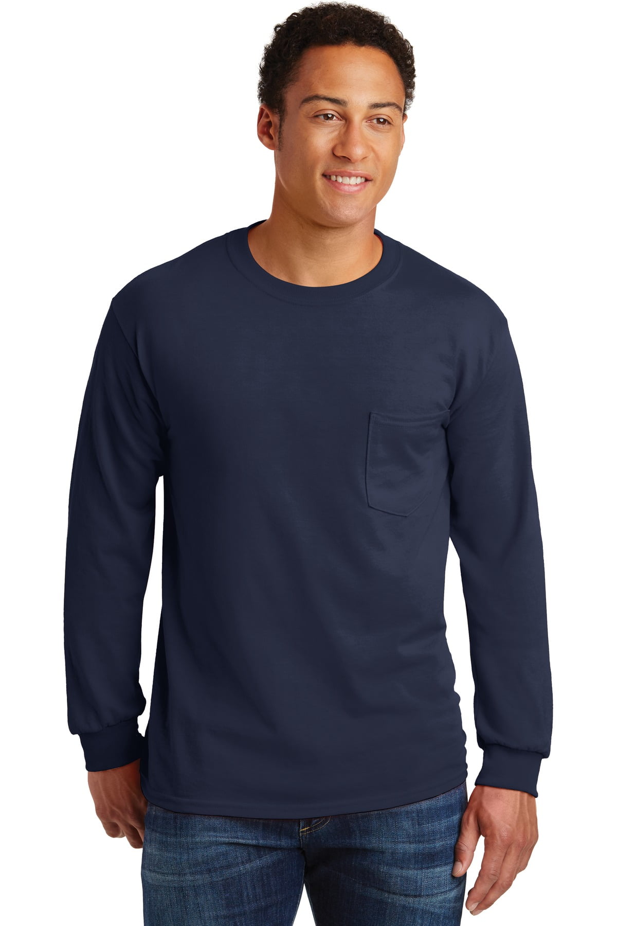 Cotton Long Sleeve Shirt With Chest Pocket main image 0