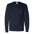 thumbnail image 1 of Ultra Cotton Long Sleeve Pocket T-Shirt, 4XL, Navy, 1 of 3