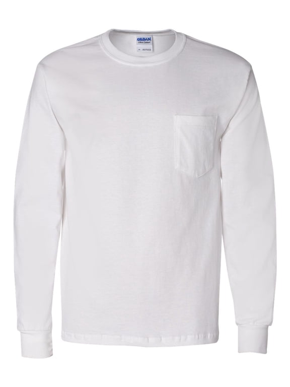 Ultra Cotton Long Sleeve Pocket T-Shirt Size up to 5XL