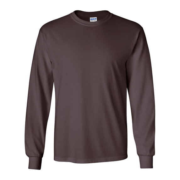 Ultra Cotton Long Sleeve T-Shirt, 4XL, Dark Chocolate