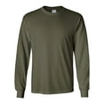 thumbnail image 1 of Ultra Cotton Long Sleeve T-Shirt, L, Military Green, 1 of 3