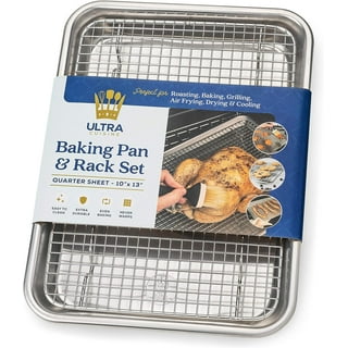 2-Pack Cooling Rack, 9.84*7.48 inch Large Baking Rack Fits Half Sheet Pans,  Oven Safe Stainless Steel Wire Rack for Cooking, Roasting & Drying  Casewin(Rectangle) 