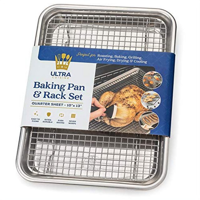Ultra Cuisine 13.2" x 9.8" Stainless Steel,Aluminum Baking Sheet,