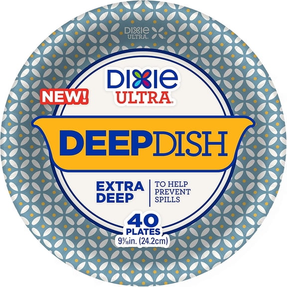 Ultra Deep Dish Paper Plates 9 9/16 Inches, 40ct / Pack, 4 Packs