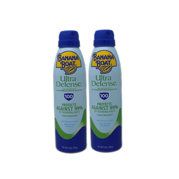 Ultra Defense Sunscreen Spray, Broad Spectrum SPF 100, Max Skin Protect, Water Resistant, Sweat Resistant, Sun & Environmental Aggressor Protection, Non Comedogenic, Pack of 2, 6 Fl OZ Per Pack