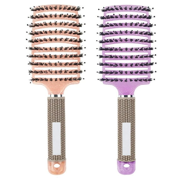 Ultra Detangling Magical Brush, For Wet Or Dry Detangler Hair Brush For Men, Women And Kids (Orange+Light Purple)