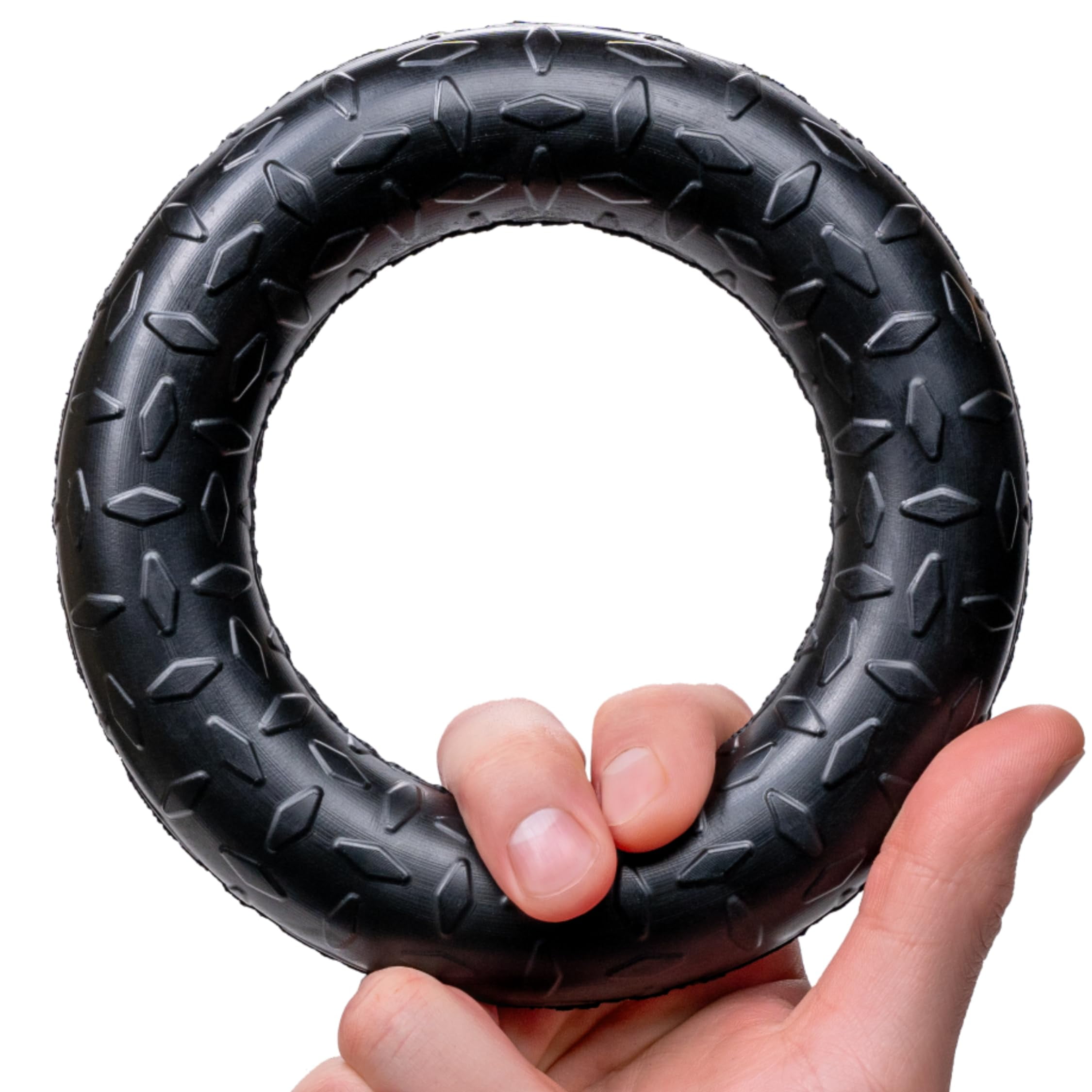 Ultra Durable Black Rubber Chew Ring for Large Dogs