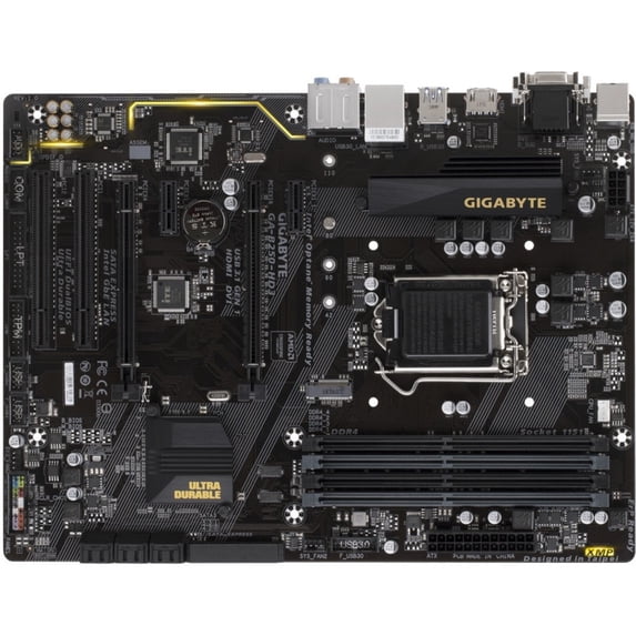 Gigabyte Ultra Durable GA-B250-HD3 Desktop Motherboard - Intel Chipset - Socket H4 LGA-1151 - 64 GB DDR4 SDRAM Maximum RAM - UDIMM, DIMM - 4 x Memory Slots - Gigabit Ethernet - 4 x USB 3.1 Port - HDMI