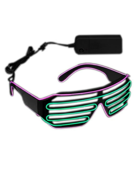 Ultra Electro Luminescent Sunglasses, Pink & Green