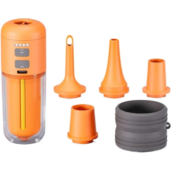 Ultra-Fast Air Pump for Inflatables, 430L/min Electric Air Mattress Pump with 2000mAh Battery & Camping Light, 5 Nozzles for Pool Floats、Vacuum Bags、Air Mattress.