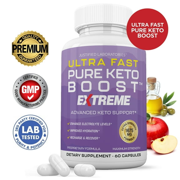 Ultra Fast Pure Keto ACV Extreme Pills 1675mg Alternative to Gummies Dietary Supplement 60 Capsules