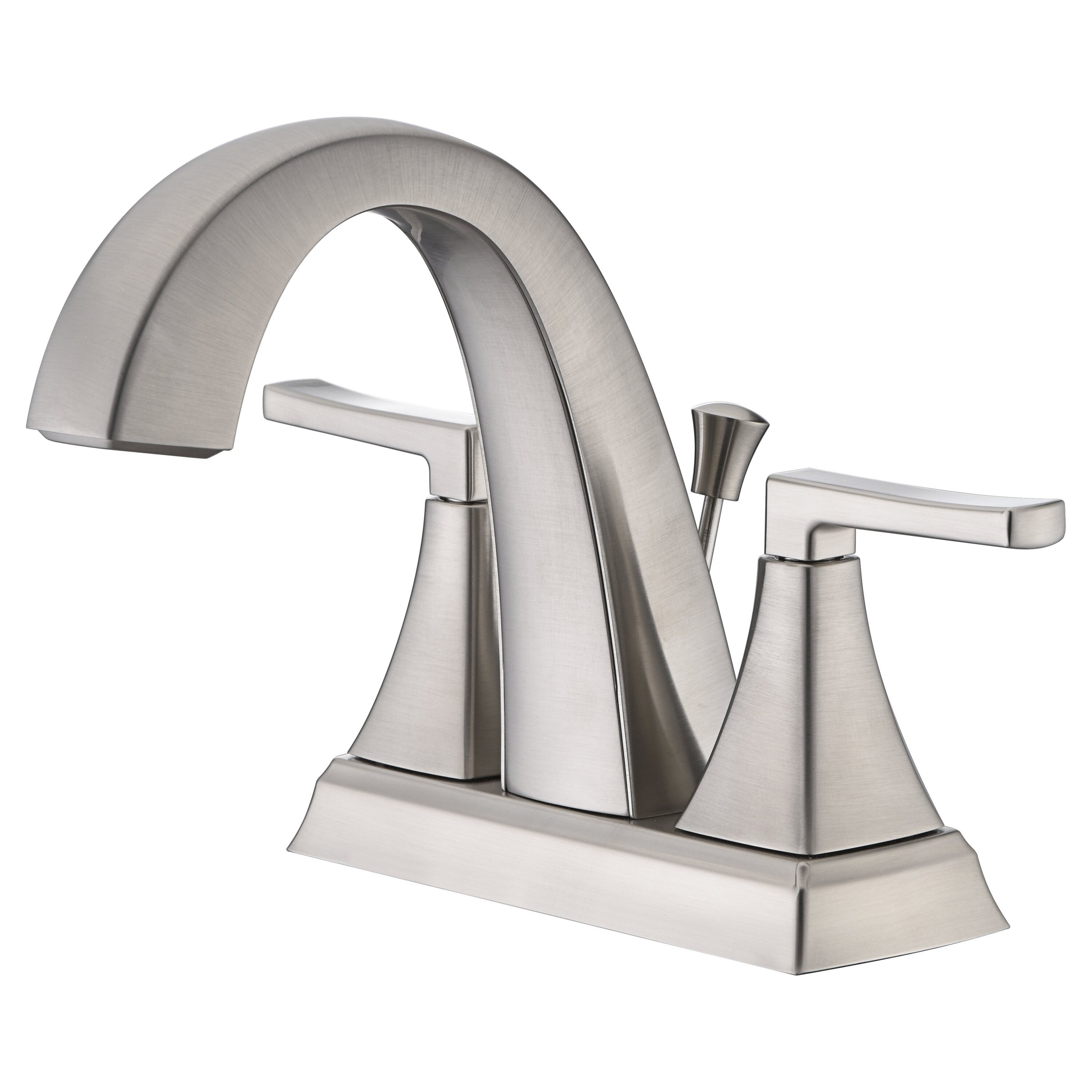 Brushed Nickel Two-Handle Centerset Bathroom Faucet