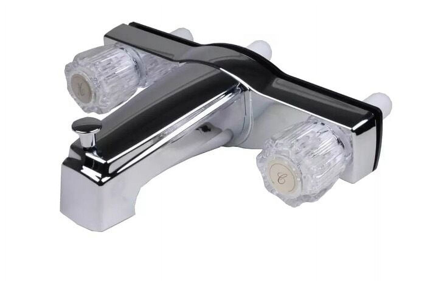 Chrome Wall Mounted Tub and Shower Faucet with Clear Handles
