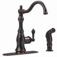 thumbnail image 1 of Ultra Faucets UF11245 Bronze Single Handle Kitchen Faucet With Side Spray, 1 of 2