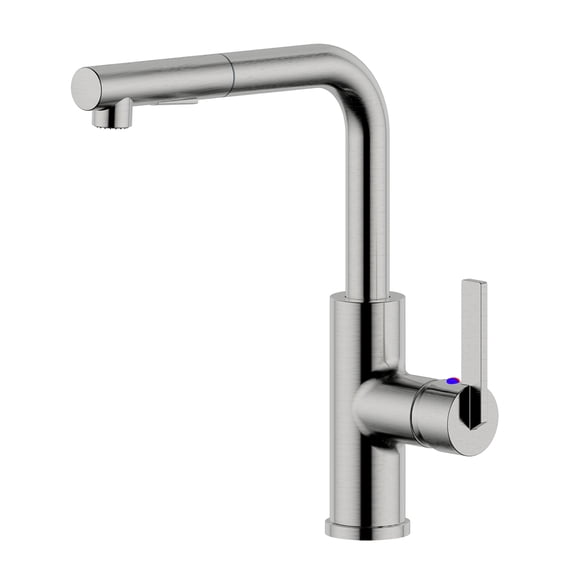 Ultra Faucets UF13703 Brushed Nickel Hena Collection Single-Handle Kitchen Faucet With Pull-Out Spray
