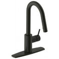 thumbnail image 1 of Ultra Faucets UF14907 Matte Black Euro Collection Single-Handle Kitchen Faucet With Pull-Down Spray, 1 of 4