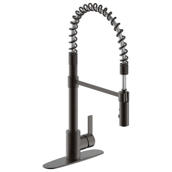 Ultra Faucets UF17405 Oil Rubbed Bronze Euro Collection Single-Handle Spring Spout Kitchen Faucet