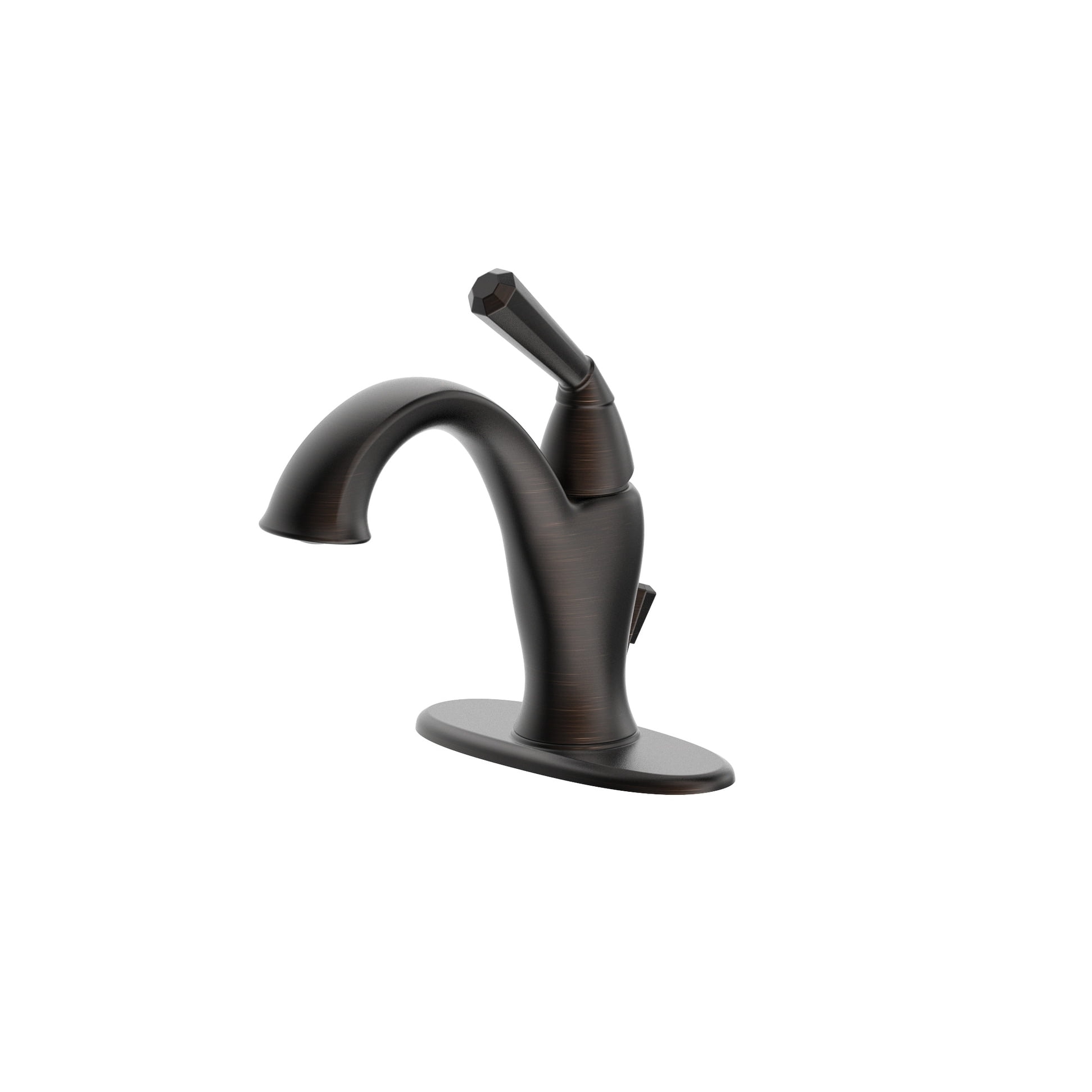 Oil Rubbed Bronze Single-Hole Bathroom Faucet with Drain Assembly