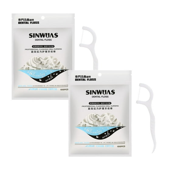 Ultra Fine Adult Floss Picks, Dental Floss Picks, 100 Pcs, Odorless Floss Toothpicks for Cleaning Tooth, Travel Bagged, Bulk Size, Value Size-100 PCS(2 Pack)