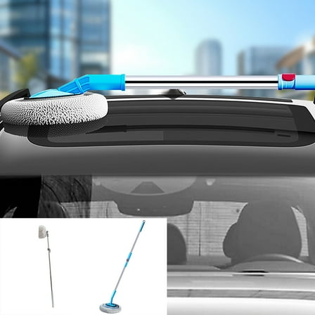 Ultra-Fine Chenille Car Wash Mop – Long Handle Curved Sponge Brush, Soft Durable Cleaning Tool for Cars, Trucks, RVs, and Vehicle Maintenance