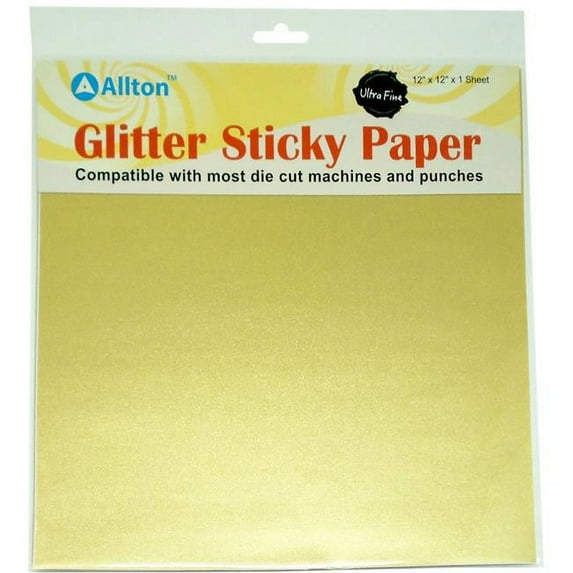Ultra Fine Glitter Sticky Paper 12"X12"-Champagne Gold