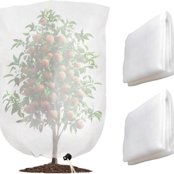 Ultra Fine Mesh Fruit Tree Netting Bag, Large Garden Netting with Zipper & Drawstring, Reusable Insect Bird Barrier for Blueberry, Apple, Citrus & Tomato Plants1.8*1.8M