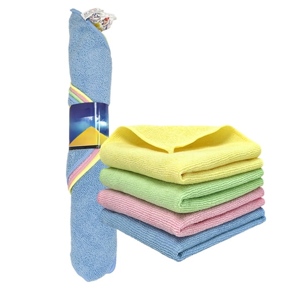 Ultra-Fine Microfiber Cleaning Cloth, Highly Absorbent, Quick-Drying, Soft, Lint-Free Kitchen and Car Towels for Daily Cleaning and Wiping Surfaces, 4 Pack