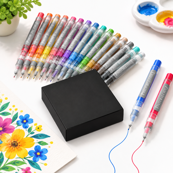 Ultra Fine Tipt Pens | Set 21 Extra Point 0.5 Mm For Black Paper Ceramics Rockting Glwood Canvas Metal