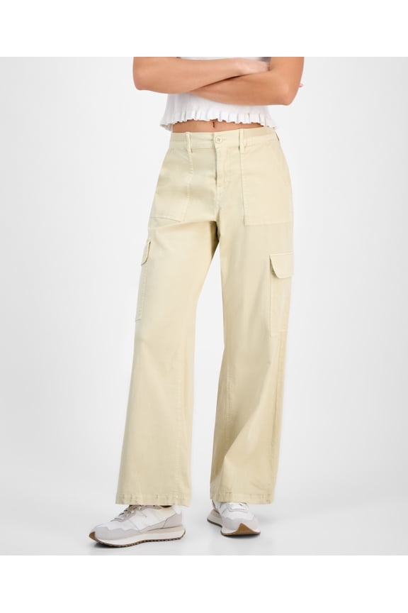 BLEACHED SAND Juniors' Stretch-Waistband Cargo Pants, US X-Small