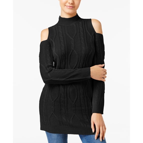 Ultra Flirt By Ikeddi Juniors Cold Shoulder Sweater Black M