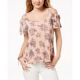 thumbnail image 1 of Ultra Flirt By Ikeddi Juniors Cold Shoulder Top Blush Floral XL, 1 of 1