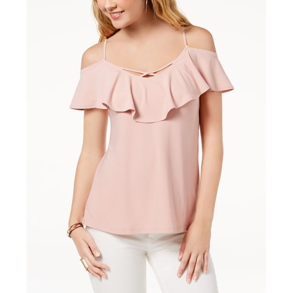 Ultra Flirt By Ikeddi Juniors Cold Shoulder Top Pale Mauve XS