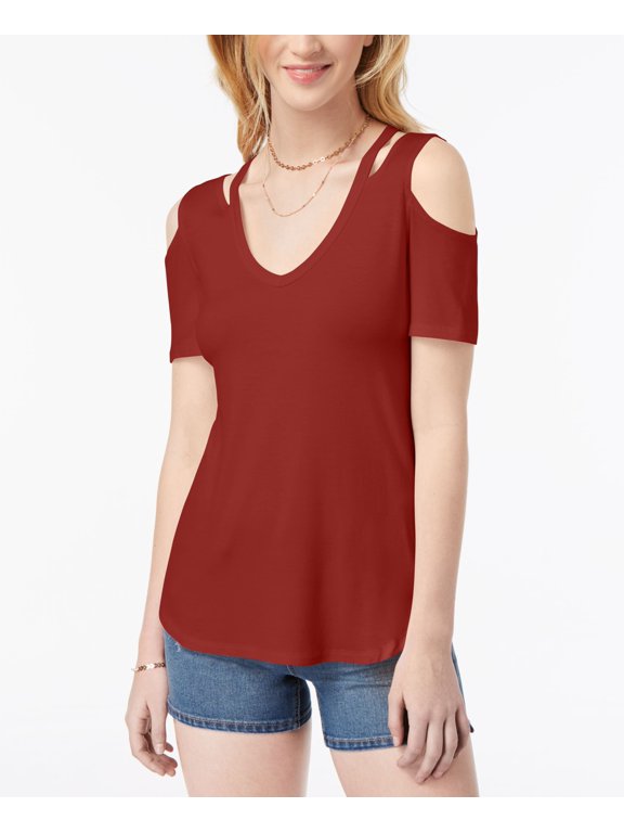 By Ikeddi Juniors Cold Shoulder Top Rust XS