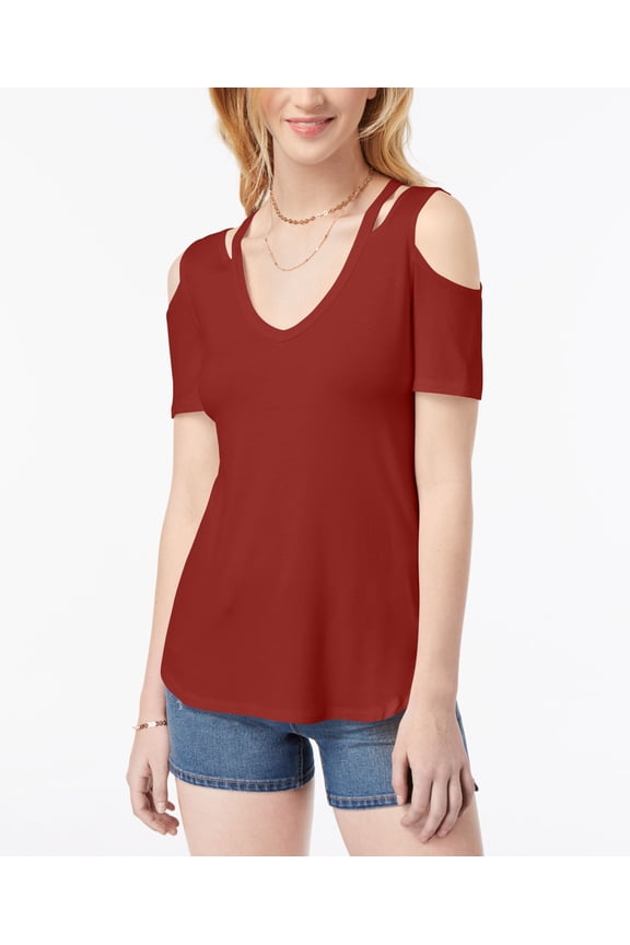 By Ikeddi Juniors Cold Shoulder Top Rust XS