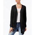 thumbnail image 1 of Ultra Flirt By Ikeddi Juniors Distressed Duster Cardigan Black L, 1 of 1