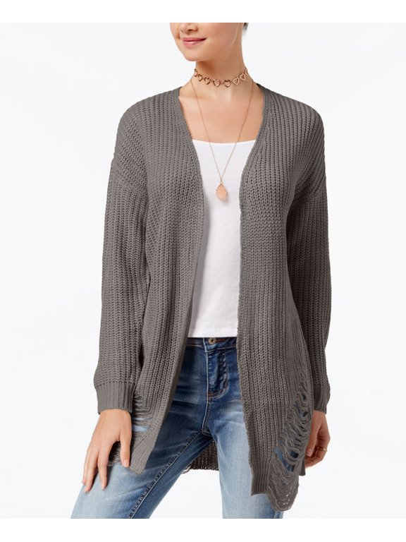 By Ikeddi Juniors Distressed Duster Cardigan Frost Gray L