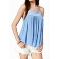 thumbnail image 1 of Ultra Flirt By Ikeddi Juniors Embroidered Smocked Tank Top Blue M, 1 of 2