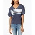 thumbnail image 1 of Ultra Flirt By Ikeddi Juniors Striped Football T-Shirt43 Navy XS, 1 of 1