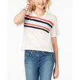 thumbnail image 1 of Ultra Flirt By Ikeddi Juniors Striped Football T-Shirt43 White S, 1 of 1