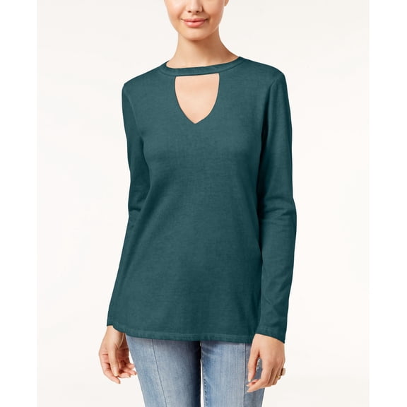 Ultra Flirt Juniors Choker Neck Tunic Vetiver XL