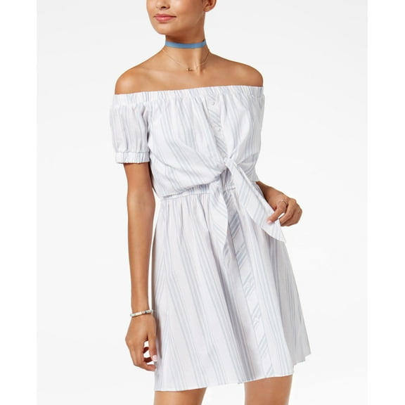 Ultra Flirt Juniors Cotton Off The Shoulder Fit Flare Dress Camillae XL